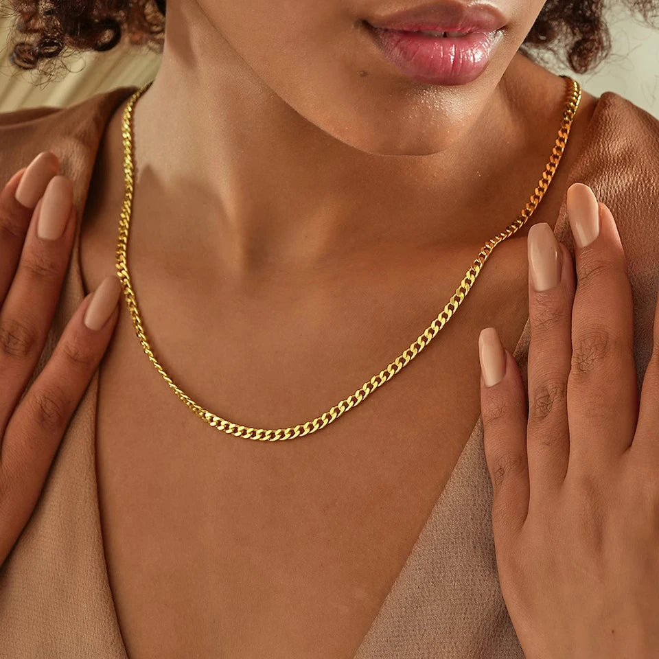 10PCS Men's Cuban Link Chain Necklace