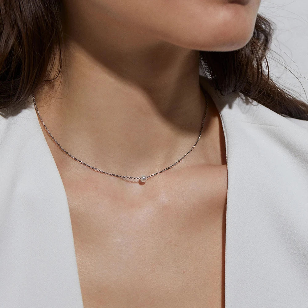 5MM Imitation pearls Pendant Necklace