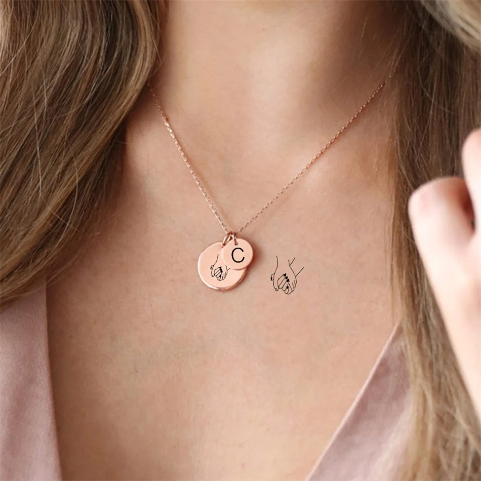 Laser Engrave Custom Heart Necklace pattern Sign