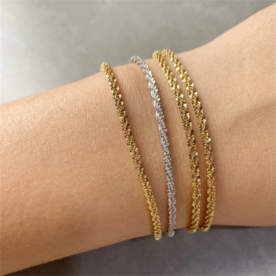 Silver Gold Colour Sparkling Gypsophila Adjustable Bracelet