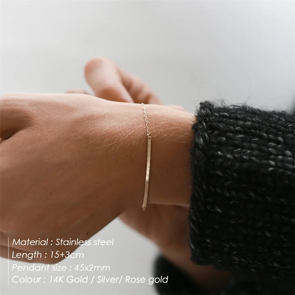 Korean Style Women Bar Bracelets Simple  for Women