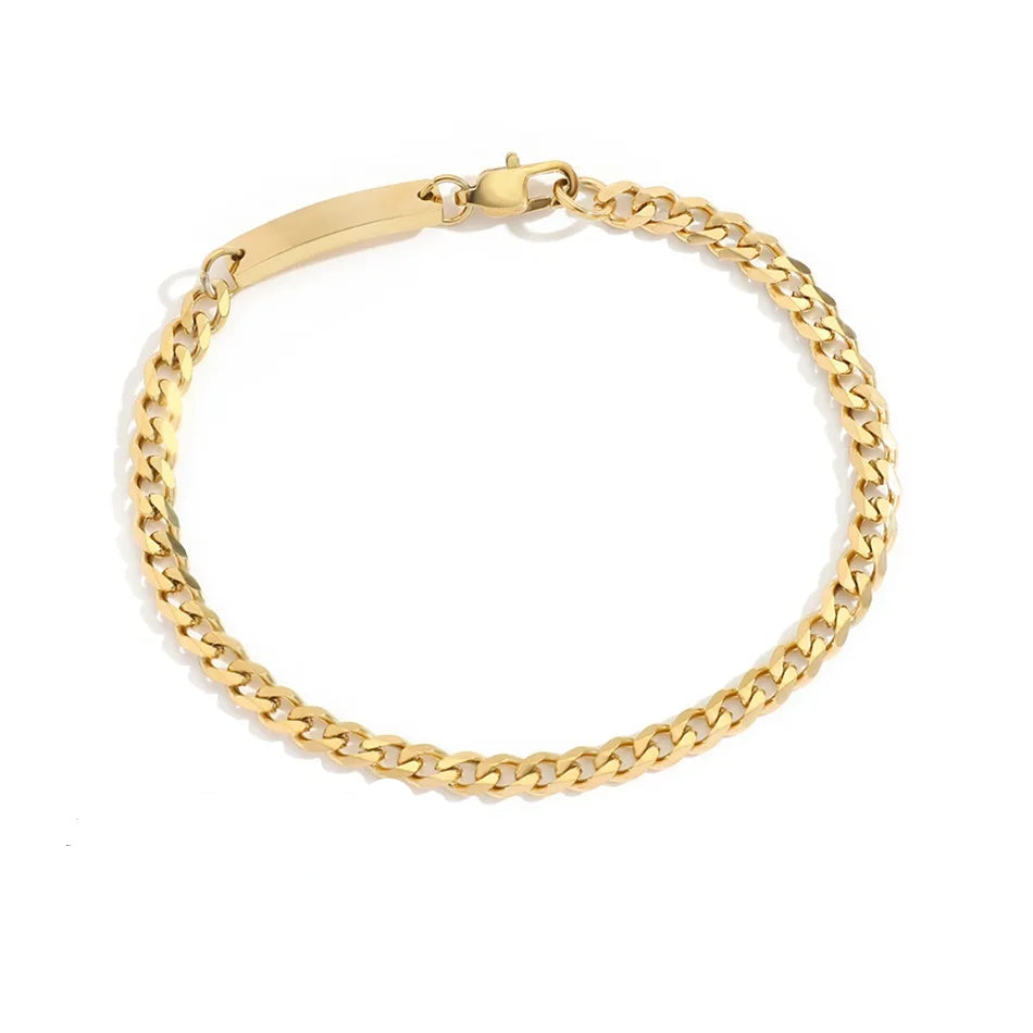Personalized Carving  Curb Chain  Bracelets