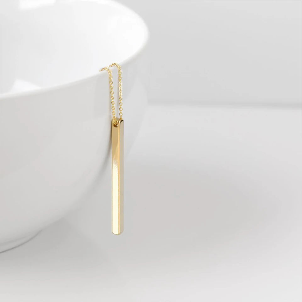 Minimalist Square Bar Necklace Women