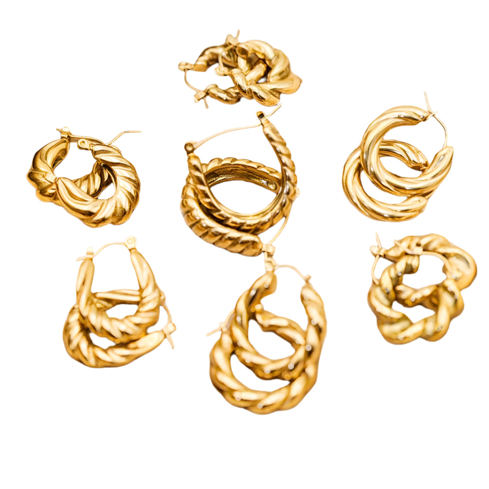 Threaded Hoop Earrings