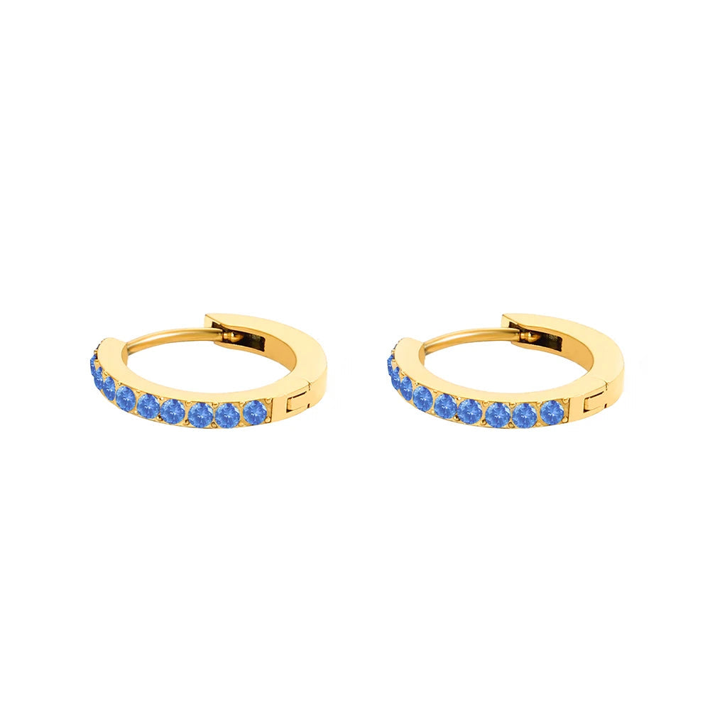 Birthstone Earrings Minimalist Huggie