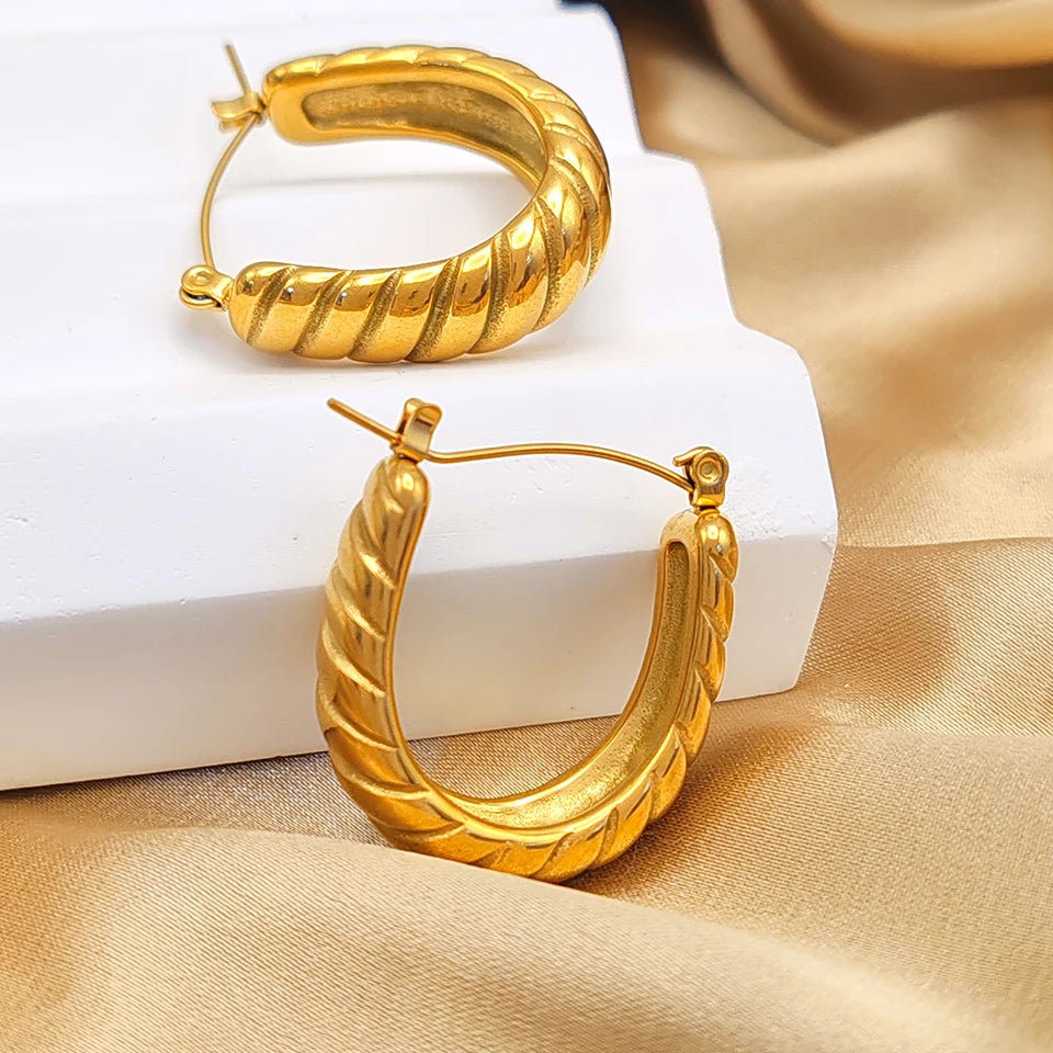 Threaded Hoop Earrings