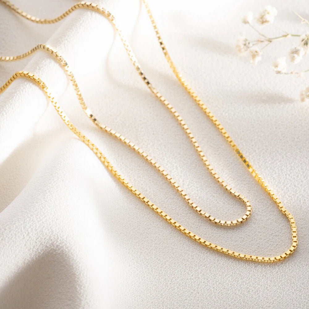 Box Chain Chocker Necklace Gold Color
