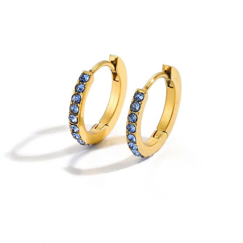 Birthstone Earrings Minimalist Huggie