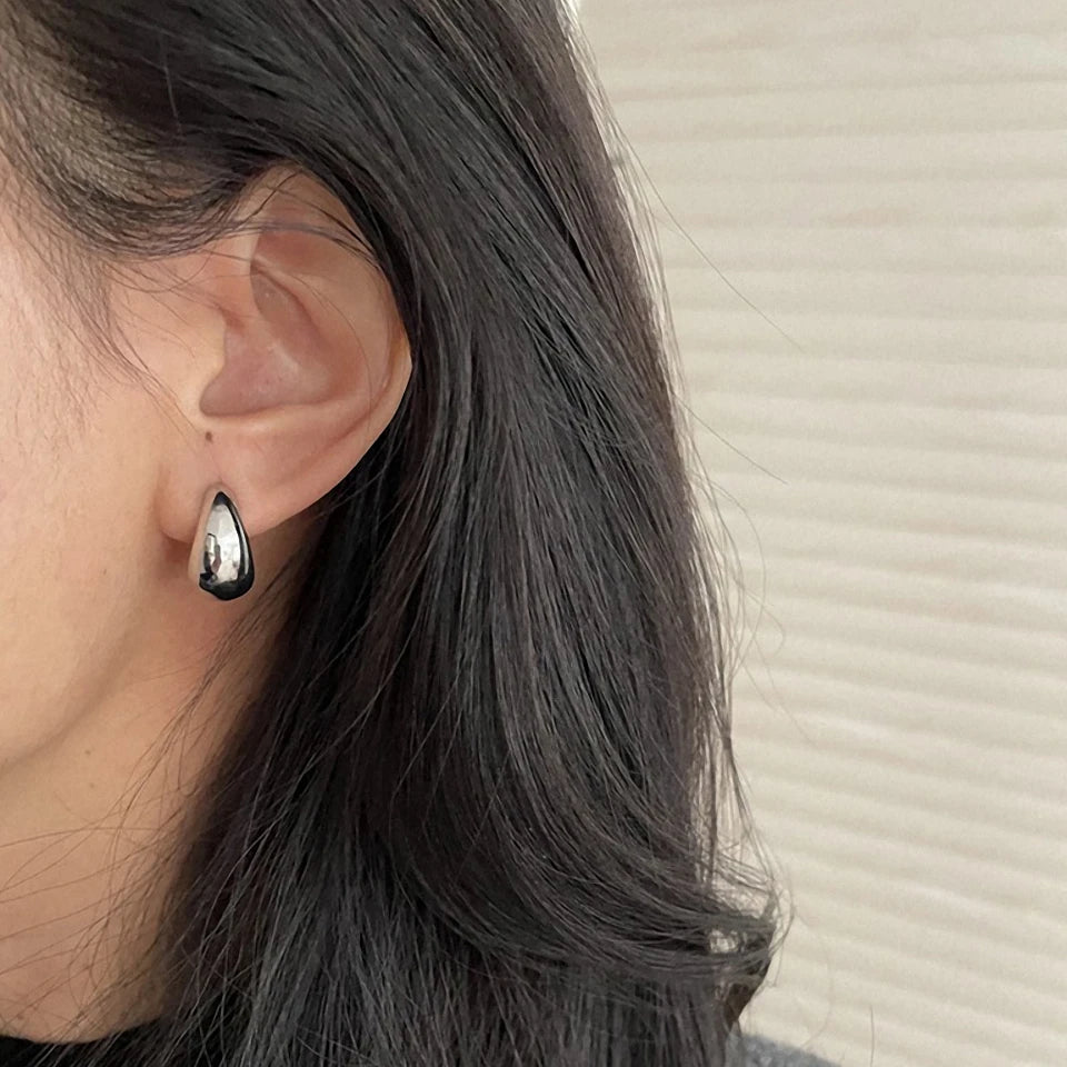 Simple Women Chunky Hoops Earrings