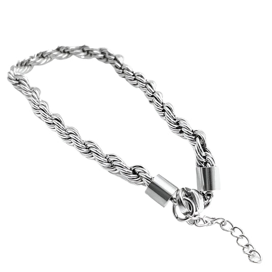 Silver Color Rope Chain Link Anklets