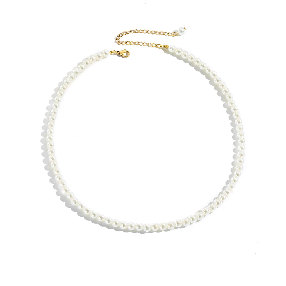 New Imitation Pearl Necklaces Round Multi Size White Pearl