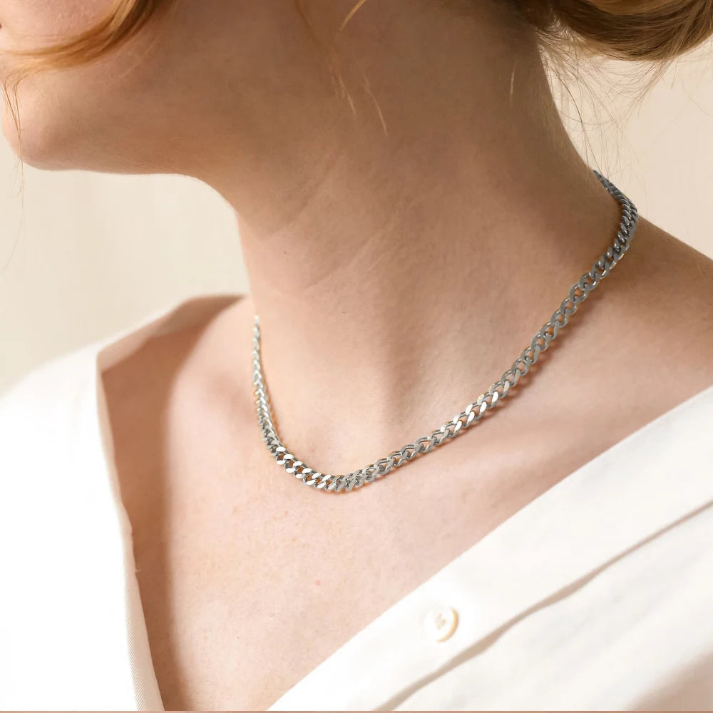 Silver color Men's Cuban Link Chain