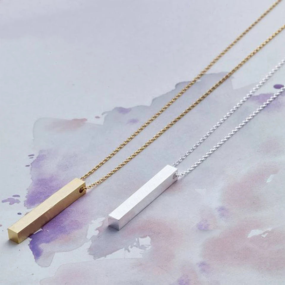 Minimalist Square Bar Necklace Women