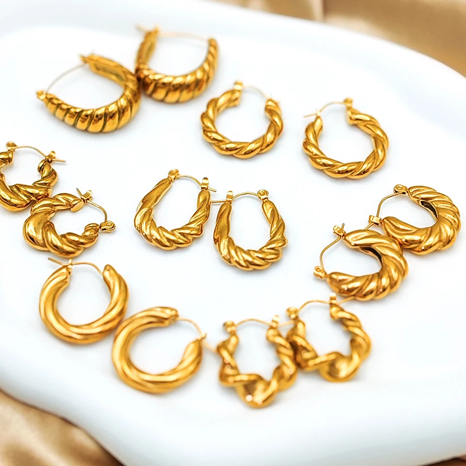 Threaded Hoop Earrings