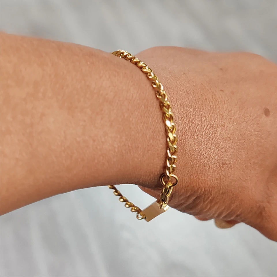 Cuban Chain Bracelet Fashion Jewelry Ladies Holiday Gift