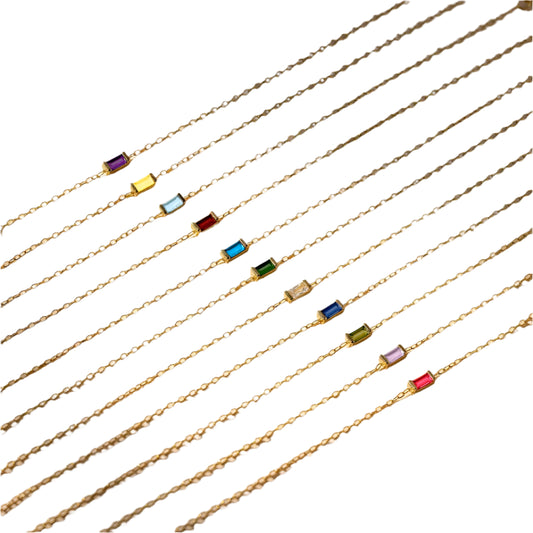 Fashion Jewelry Square Birthstone Bracelet