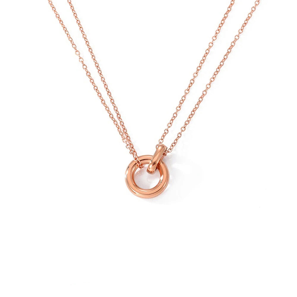 Two-tone Pendant Women's Short Necklace