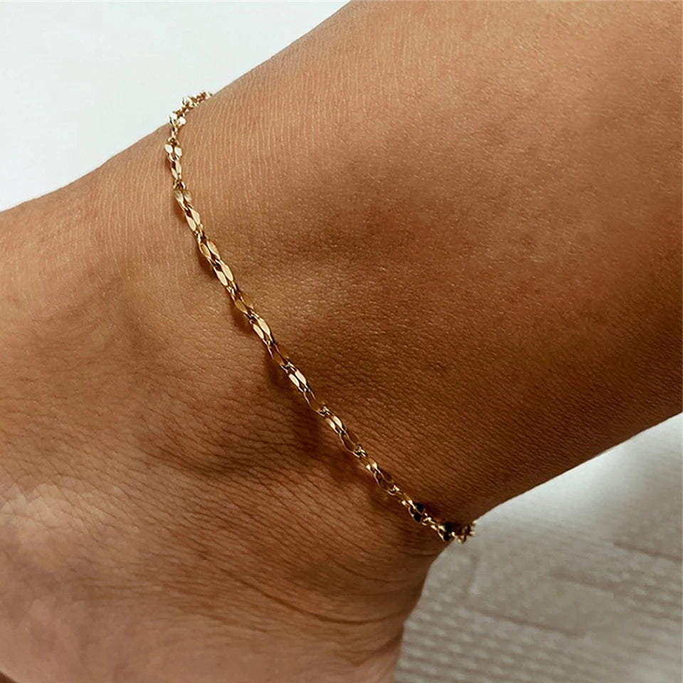 Steel Fish Lips Chain Anklet Women