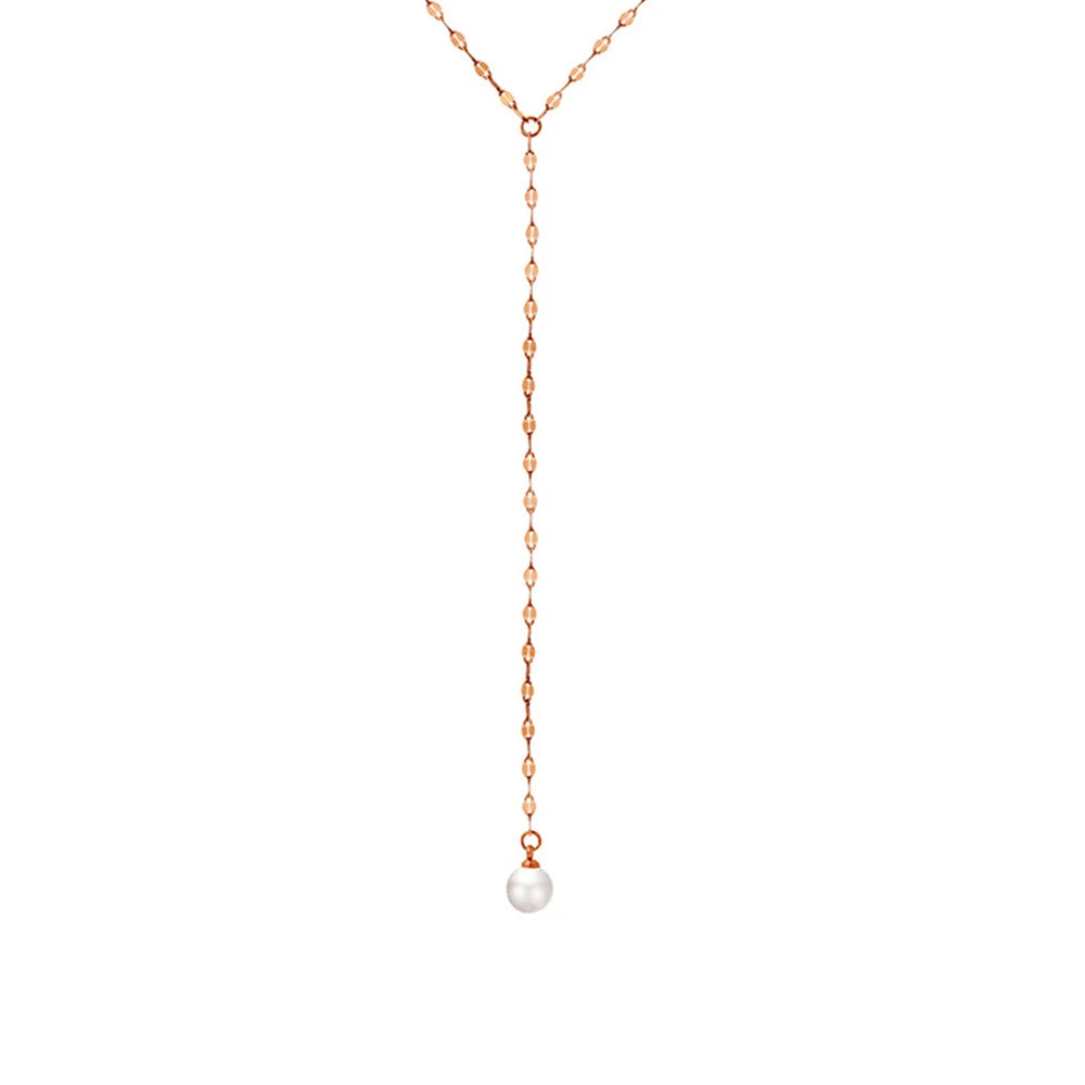 Imitation Pearl Y Necklaces Round Pearl Wedding Necklaces