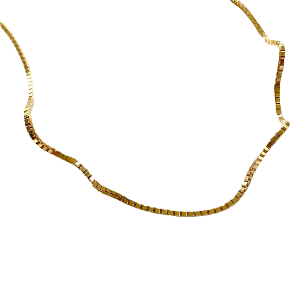 Box Chain Chocker Necklace Gold Color