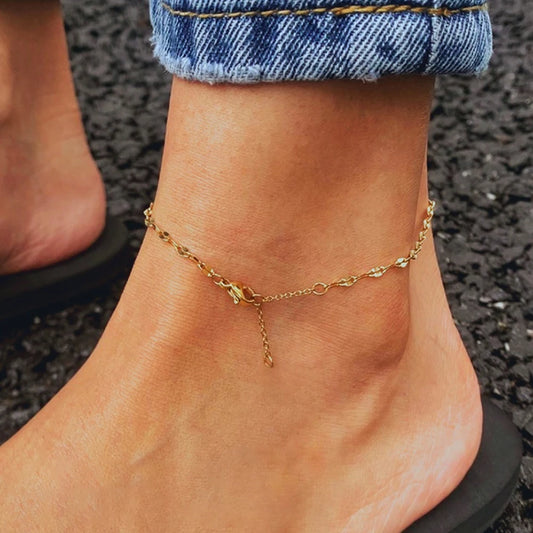 Steel Fish Lips Chain Anklet Women