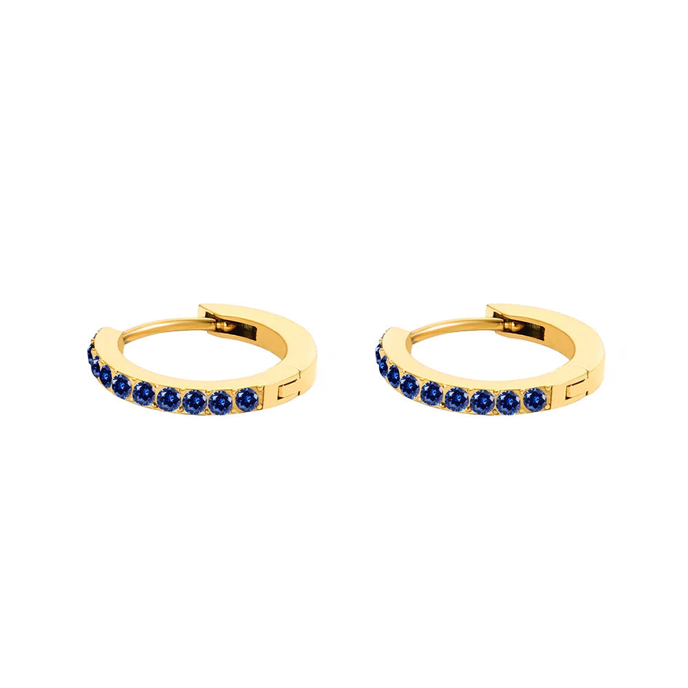 Birthstone Earrings Minimalist Huggie