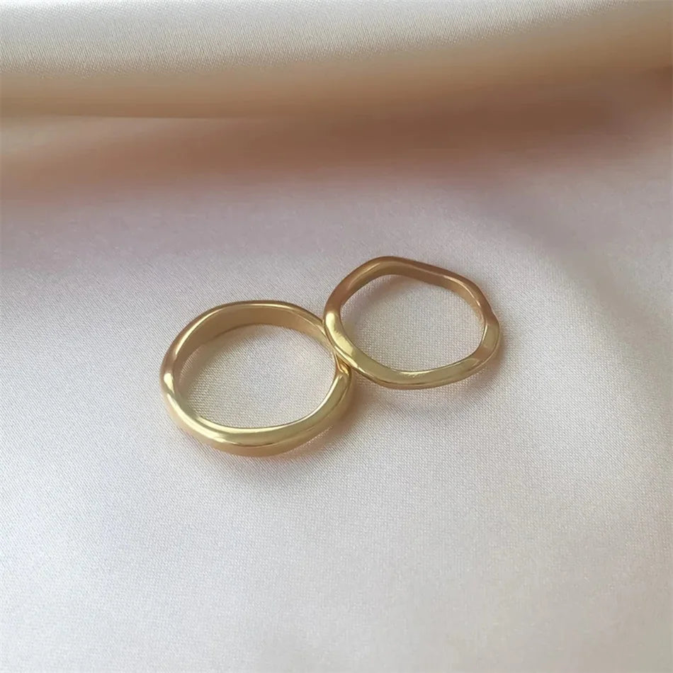 Irregular Wave Rings Trendy