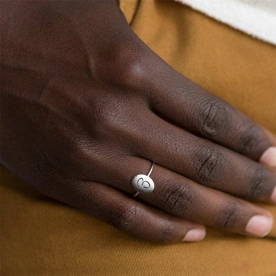 Initial Constellation oval Ring
