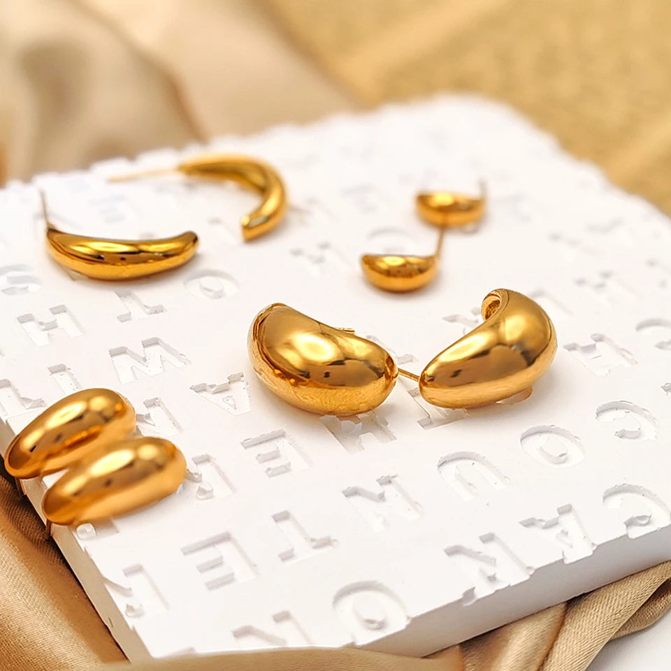 Simple Women Chunky Hoops Earrings