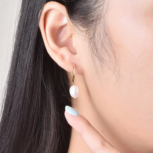 Fashion Natural Freshwater Pearl Pendant Earrings