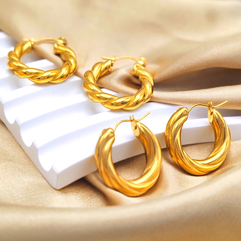 Threaded Hoop Earrings