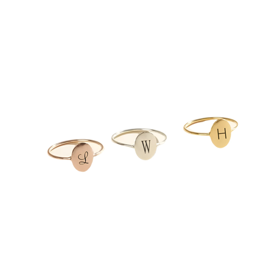 Initial Constellation oval Ring