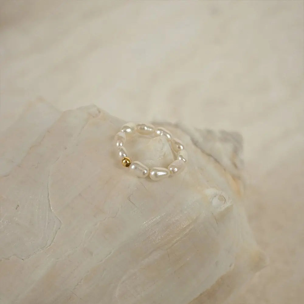 Korean Imitation Pearl Minimalist Pearl Finger Ring