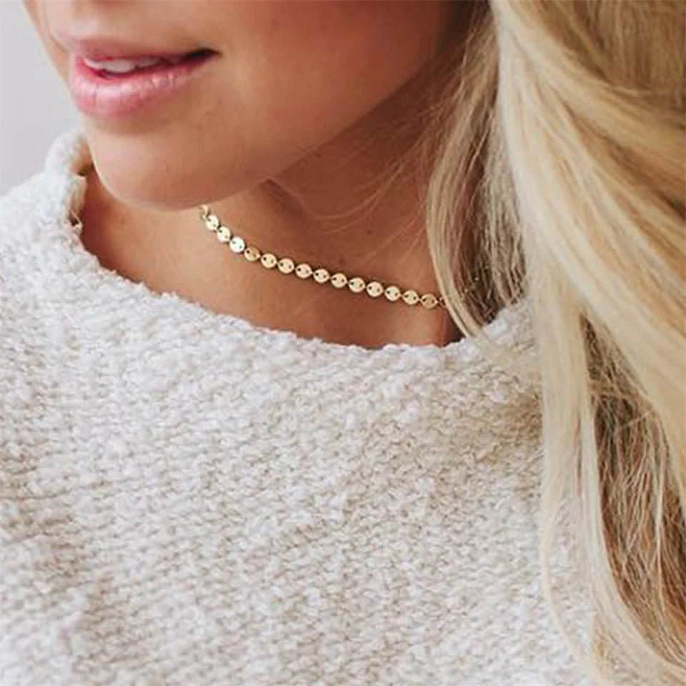 Gold Color Choker Necklace