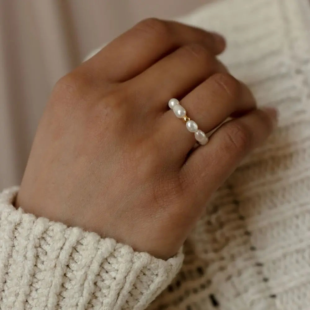Korean Imitation Pearl Minimalist Pearl Finger Ring