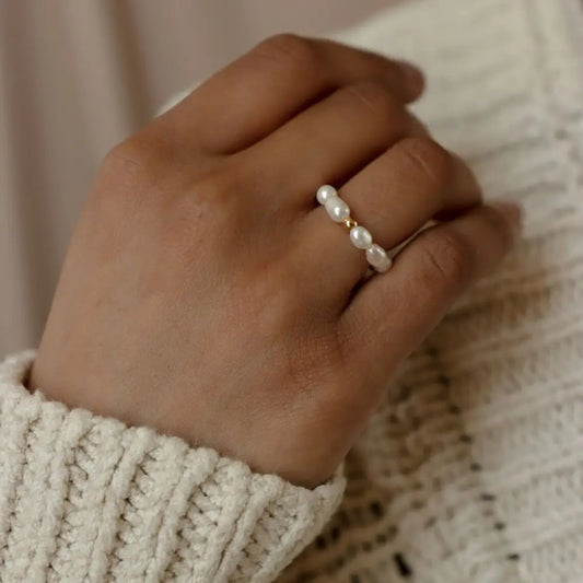 Korean Imitation Pearl Minimalist Pearl Finger Ring