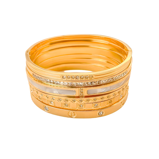 BELLUCCIE Stainless Steel Shiny Rhinestone Women's Fashion Bangle Punk Jewelry Holiday Gifts Factory Direct