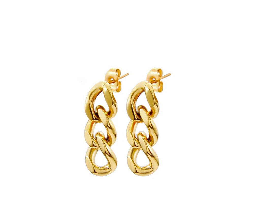 Punk Cuban Link Chain Stud Earrings