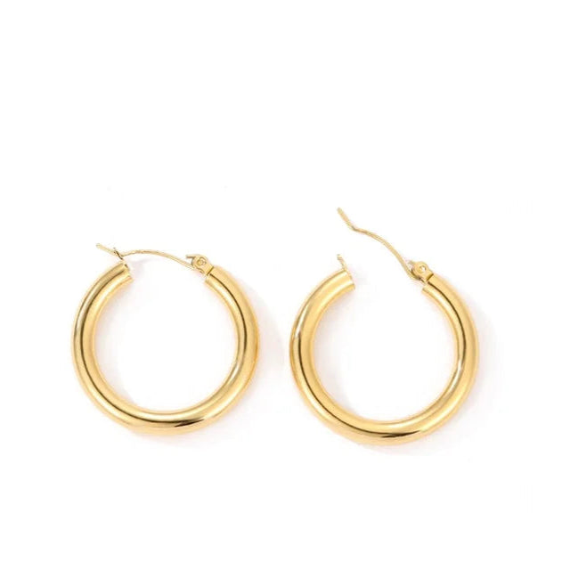 Fashion Gold Size Circle Earrings