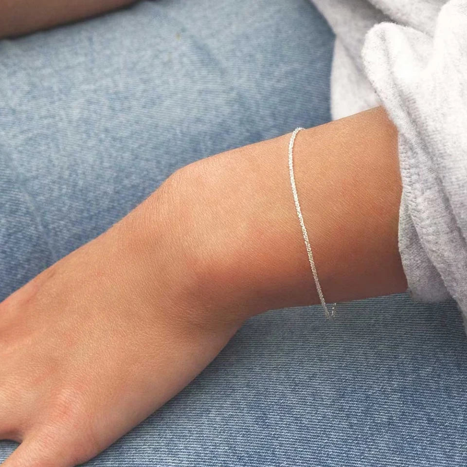 Silver Color Twist chain  Adjustable Bracelet