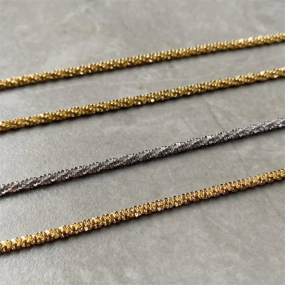 New Popular Silver Colour Sparkling Clavicle Chain Necklace