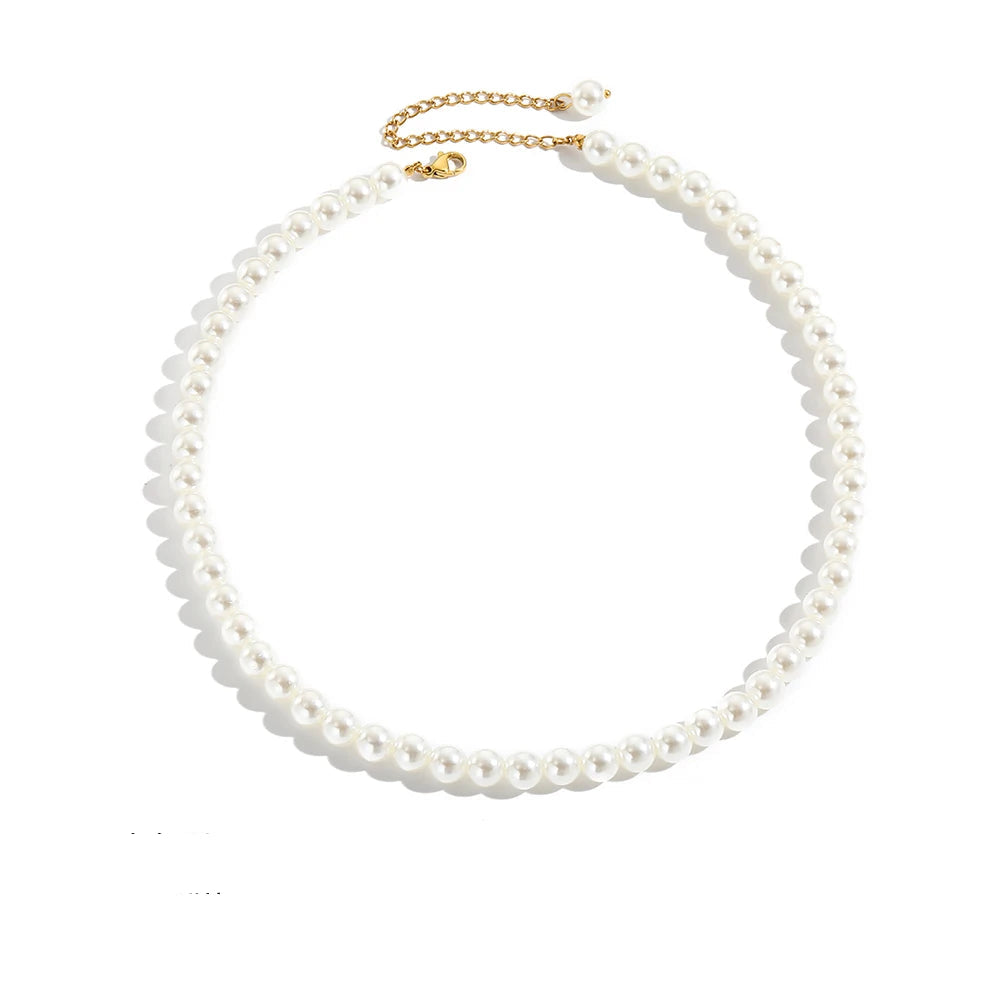 New Imitation Pearl Necklaces Round Multi Size White Pearl