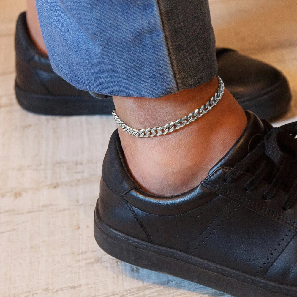 Steel Cuban Chain Anklets