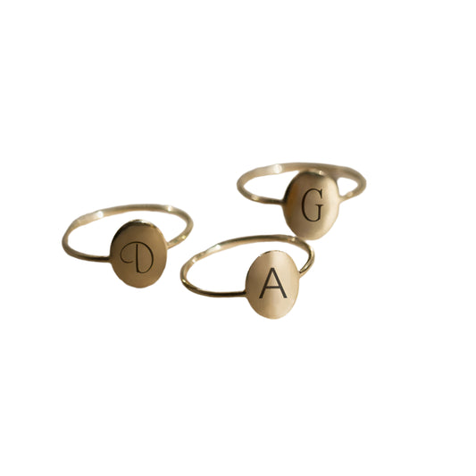 Initial Constellation oval Ring