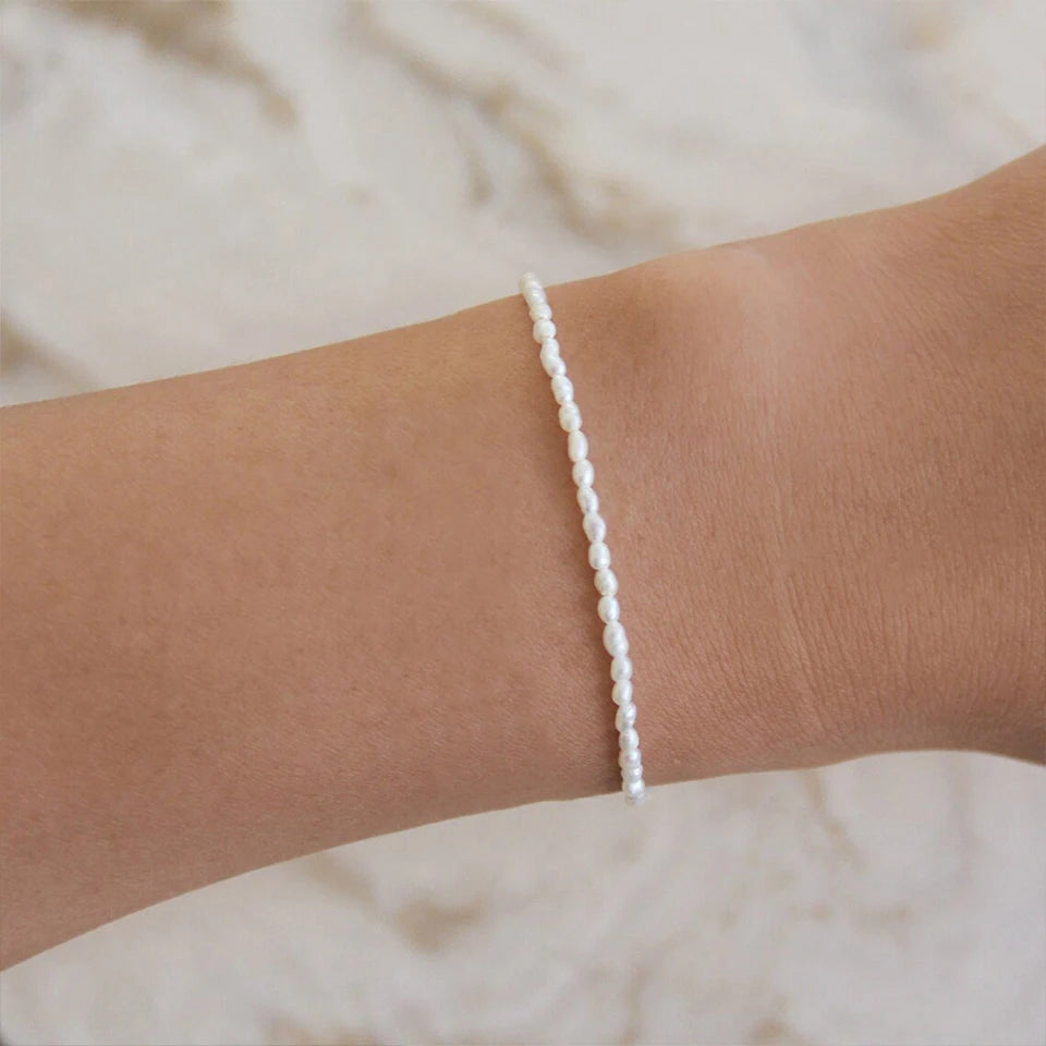 Imitation Pearl Bracelet Oval Pearl Steel Bracelet Women's Holiday Gift