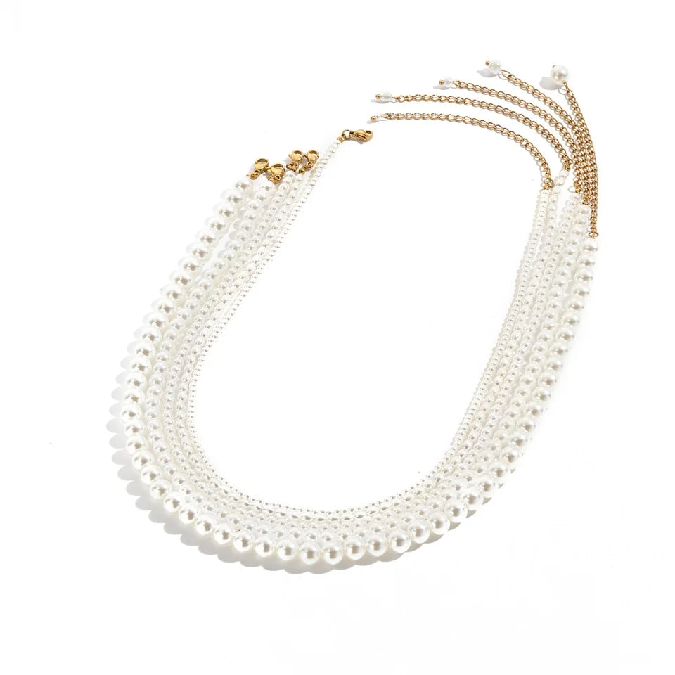 New Imitation Pearl Necklaces Round Multi Size White Pearl