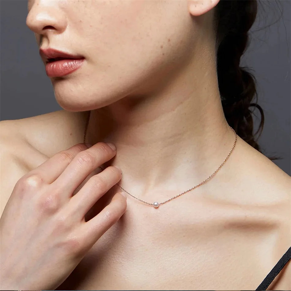 5MM Imitation pearls Pendant Necklace
