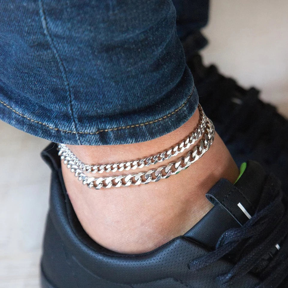 Steel Cuban Chain Anklets